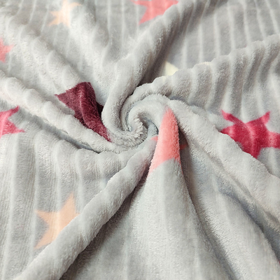 150D / 144F Polyester ile 210GSM Baskılı Battaniye Flanel Kumaş