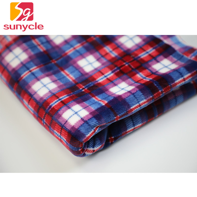 Konfeksiyon Eşarp için Ekose Baskılı 280gsm Mikro Polar Kumaş