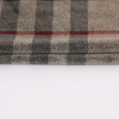 Pillowslip Perde Pantolon için Kahve Rengi Ekose Desenli Kadife Kumaş 240gsm