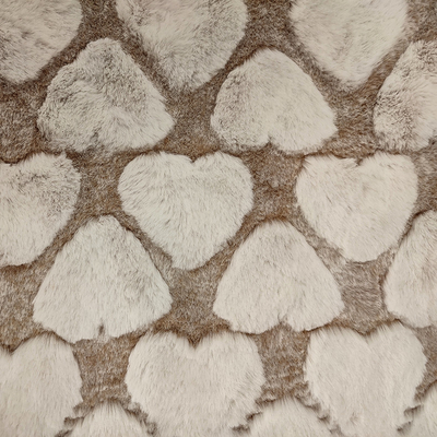 Polyester Faux Fur Kumaş 370 Gsm Aşk Desenli Yastık Battaniyesi İçin Kesilmiş
