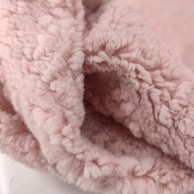 Pembe Polyester Sherpa Polar Kumaş 445 Gsm Kış Sıcak Kalın Battaniye