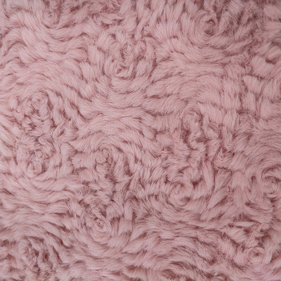 Pembe Polyester Faux Fur Kumaş Örme 58/60 '' Giyim Çiçek Tavşanı İçin