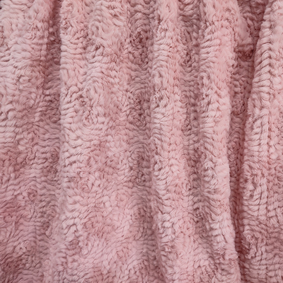 Pembe Polyester Faux Fur Kumaş Örme 58/60 '' Giyim Çiçek Tavşanı İçin