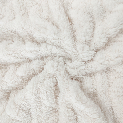 Kış Pijamaları için Beyaz Battaniye Peluş Shu Velveteen Kumaş 270 GSM Yumuşak Sherpa