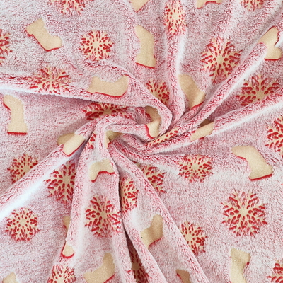 Çözgü Örme 270 GSM Flanel Polar Kumaş Altın Folyo ile Kaplanmış% 100 Polyester
