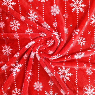 Noel Kullanımı İçin Süper Yumuşak Baskılı Flanel Mercan Kumaş 240GSM 100% Polyester