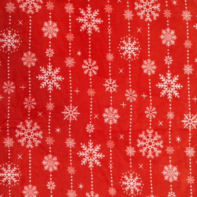 Noel Kullanımı İçin Süper Yumuşak Baskılı Flanel Mercan Kumaş 240GSM 100% Polyester