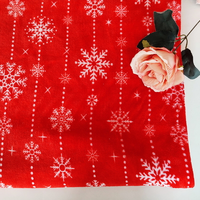 Noel Kullanımı İçin Süper Yumuşak Baskılı Flanel Mercan Kumaş 240GSM 100% Polyester