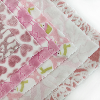Özel Desenli Battaniye İçin Polyester Flanel Polar Kumaş 300GSM Burn Out