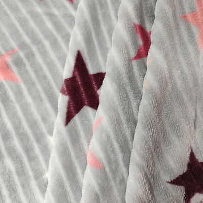 150D / 144F Polyester ile 210GSM Baskılı Battaniye Flanel Kumaş