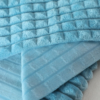 Jakarlı Makaslı Flanel Polar Kumaş Tek Taraflı Düz ​​Renk Pillowslips Kanepe Örtüsü için