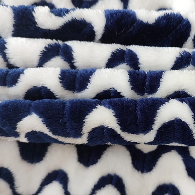 Sıcak Battaniye Ev Tekstili Konfeksiyon için Katyonik Jakarlı Flanel Polar Kumaş 260gsm