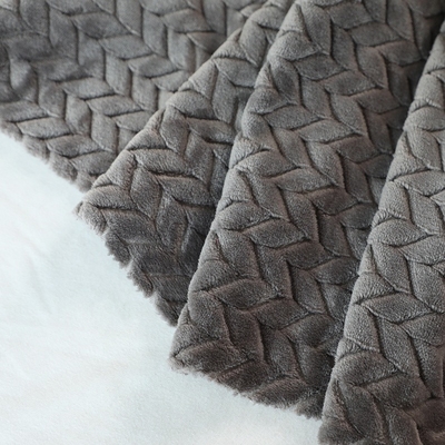 Sıcak Battaniye için Jakarlı 250gsm Yumuşak Flanel Kumaş 150D