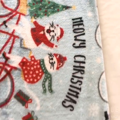 Döşemelik Oyuncak Battaniyeler için Baskılı Noel Flanel Polar Kumaş 300gsm