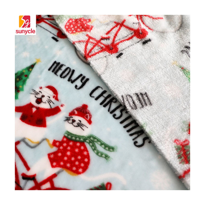 Döşemelik Oyuncak Battaniyeler için Baskılı Noel Flanel Polar Kumaş 300gsm