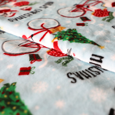 Döşemelik Oyuncak Battaniyeler için Baskılı Noel Flanel Polar Kumaş 300gsm