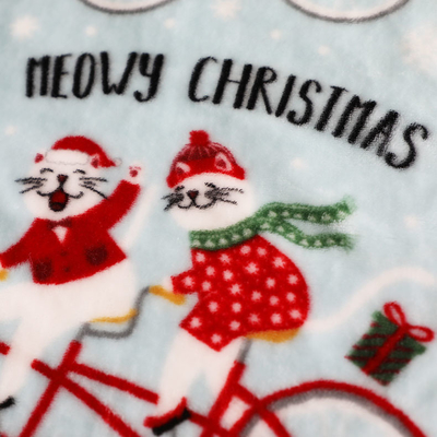 Döşemelik Oyuncak Battaniyeler için Baskılı Noel Flanel Polar Kumaş 300gsm