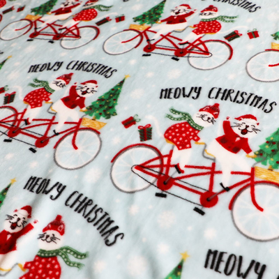 Döşemelik Oyuncak Battaniyeler için Baskılı Noel Flanel Polar Kumaş 300gsm