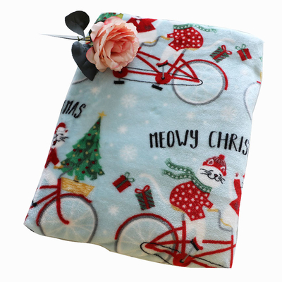 Döşemelik Oyuncak Battaniyeler için Baskılı Noel Flanel Polar Kumaş 300gsm