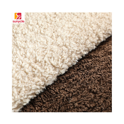 Düz Renk Faux Sherpa Polar Kumaş Teddy Bear 300gsm Outdoor Coat Sıcak