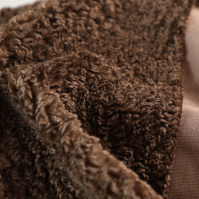 Düz Renk Faux Sherpa Polar Kumaş Teddy Bear 300gsm Outdoor Coat Sıcak