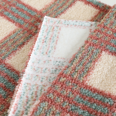 188F Tek Taraflı Kahverengi Sherpa Kumaş Pillowslip Ev Tekstili Kazak için% 100 Polyester