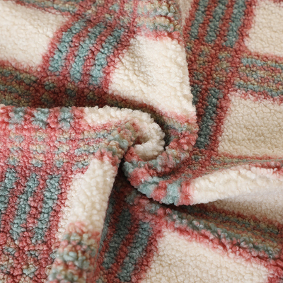 188F Tek Taraflı Kahverengi Sherpa Kumaş Pillowslip Ev Tekstili Kazak için% 100 Polyester