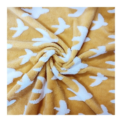 Jakarlı Shu Kadife Kumaş 300gsm Ceket Kanepe Örtüsü için% 100 Polyester Peluş Polar Kumaş