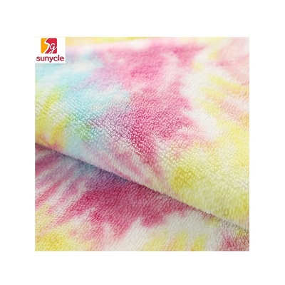 Kravat Boyalı Gökkuşağı Konfeksiyon Yumuşak Sherpa Kumaş 240gsm 150D