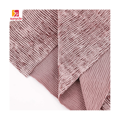 Katı Kırışık Pileli Kore Kadife Kumaş Örme 260gsm