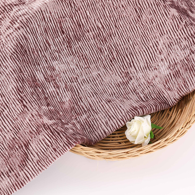 Katı Kırışık Pileli Kore Kadife Kumaş Örme 260gsm