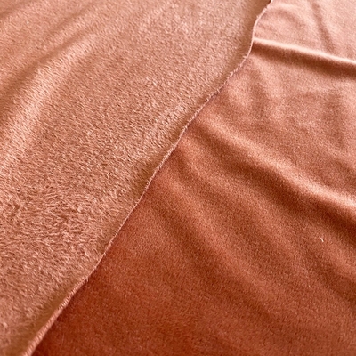 Spandex Polyester Düz Renk Süper Yumuşak Kumaş Mercan Kırmızısı Çift Taraflı