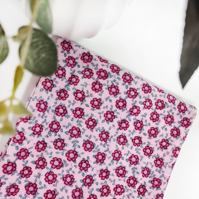 Çiçek Baskılı Jakarlı Kadife Kadife Kumaş 310gsm %100 Polyester
