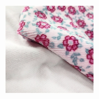Çiçek Baskılı Jakarlı Kadife Kadife Kumaş 310gsm %100 Polyester