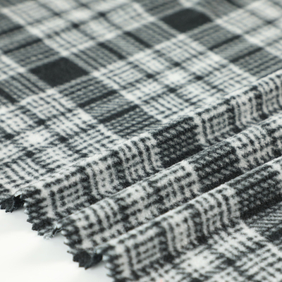 Kanepe Pillowslip Battaniyeler için% 100 Polyester Katyonik Mikro Polar Kumaş Ekose Baskılı Polar